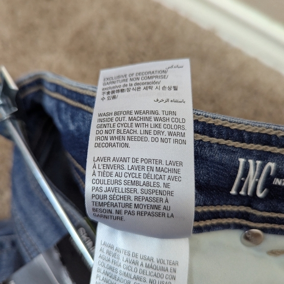 INC Women's Plus Size 18W Tummy Control Mid Rise Skinny Jeans Indigo Metallic - Picture 10 of 15